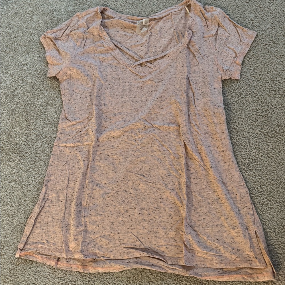 CALIA by Carrie Underwood Heathered Pink Short Sleeve Tee
